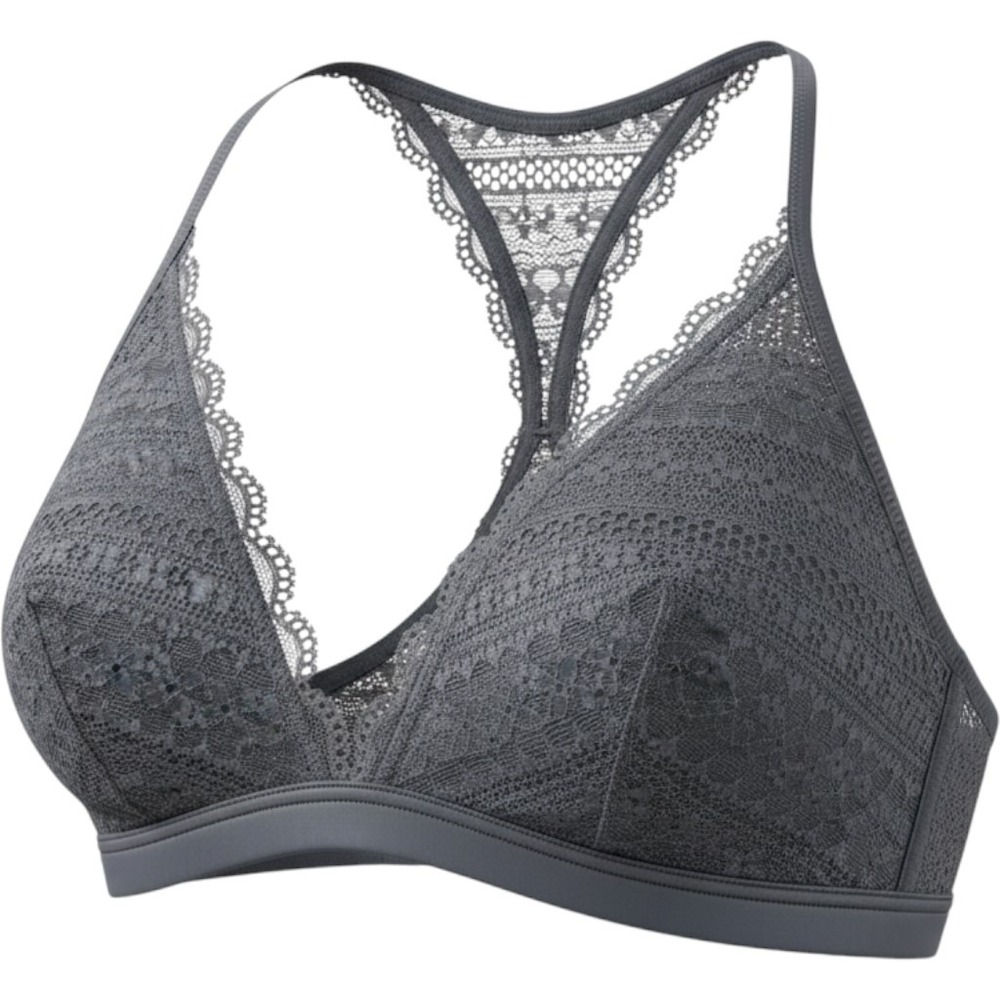 Victoria's Secret Charcoal Grey Lace Racerback Front Clasp Bralette Size M